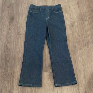 Spanx Women's Trauser Pull On Jeans Raw indigo Denim flare Style 20699T